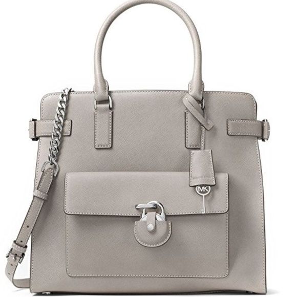 MICHAEL KORS EMMA LARGE SAFFIANO LEATHER TOTE